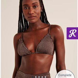 NWT Abercrombie & Fitch Traingle Shimmer Bikini Top